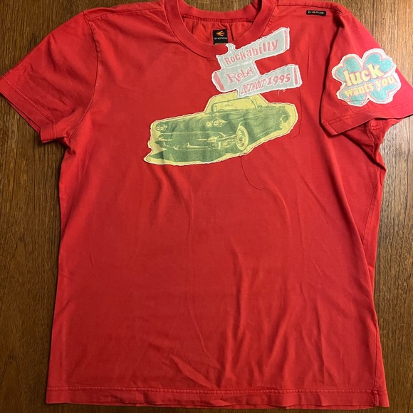 Vintage Energie “Rockabilly Rebel”  Detriot 1995 Red        T-shirt. - Picture 1 of 2